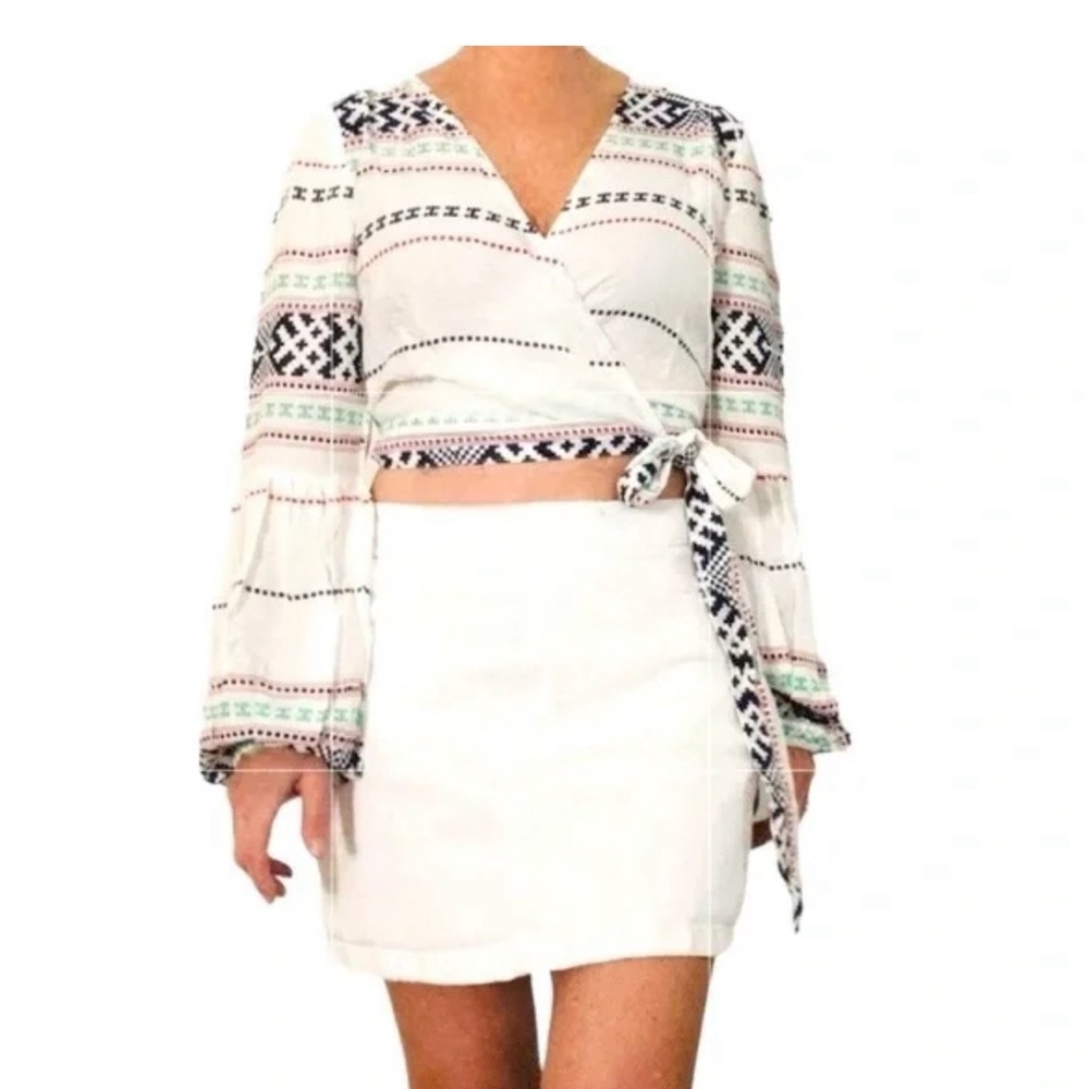 NWT Anthropologie Raga Surplice Crop Top Size Small